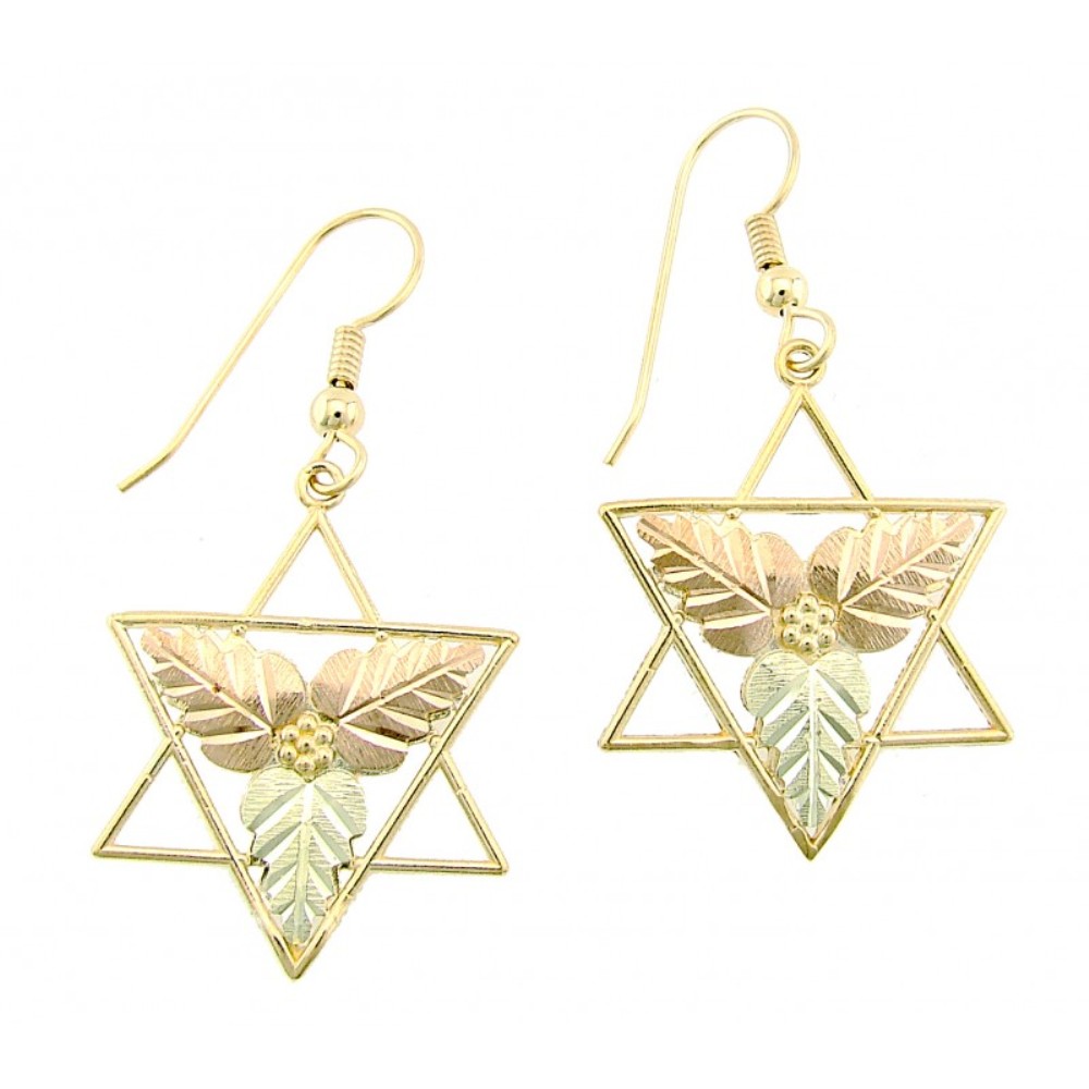 Star of David with Leaves Earrings