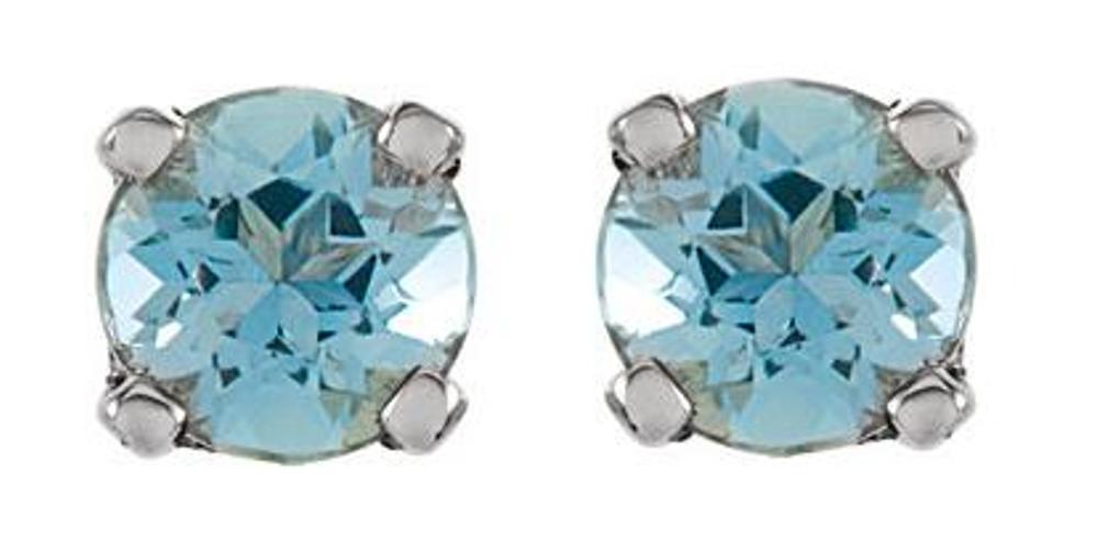 Created  Aquamarine Youth Earrings, Sterling Silver
