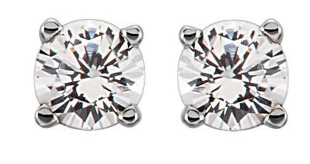 Created  Diamond Youth Earrings, Sterling Silver
