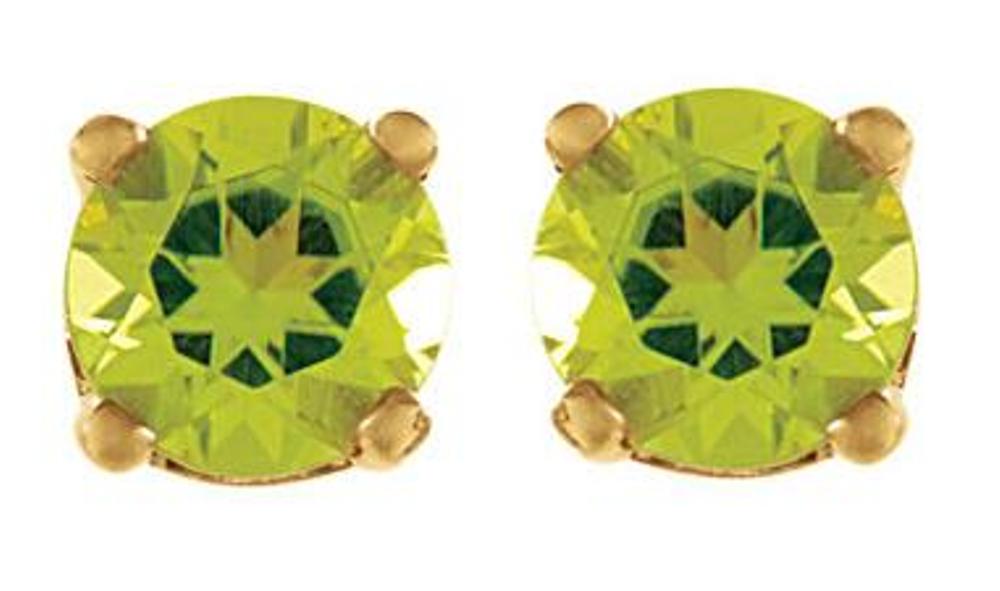 Created  Peridot Youth Earrings, 14k  Yellow Gold
