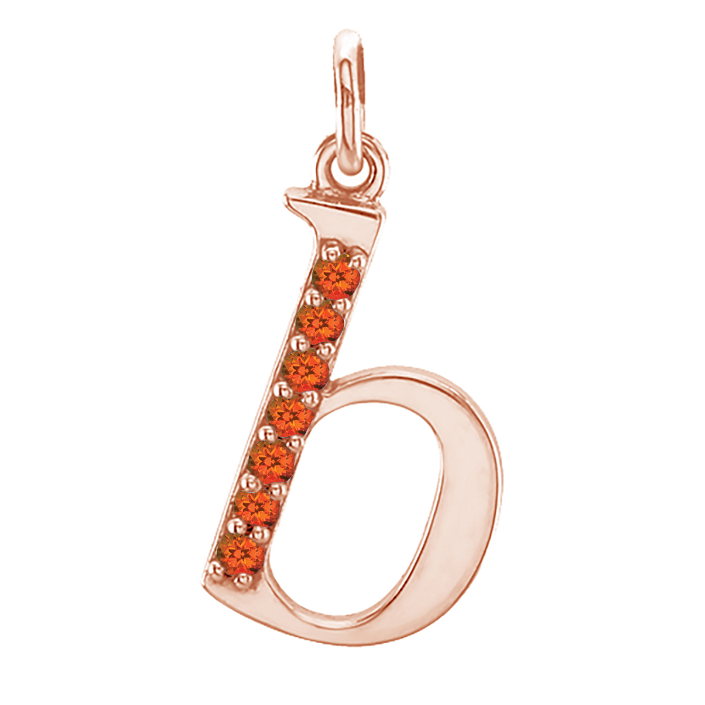 Small case Pink Passion Topaz 'b' pendant.