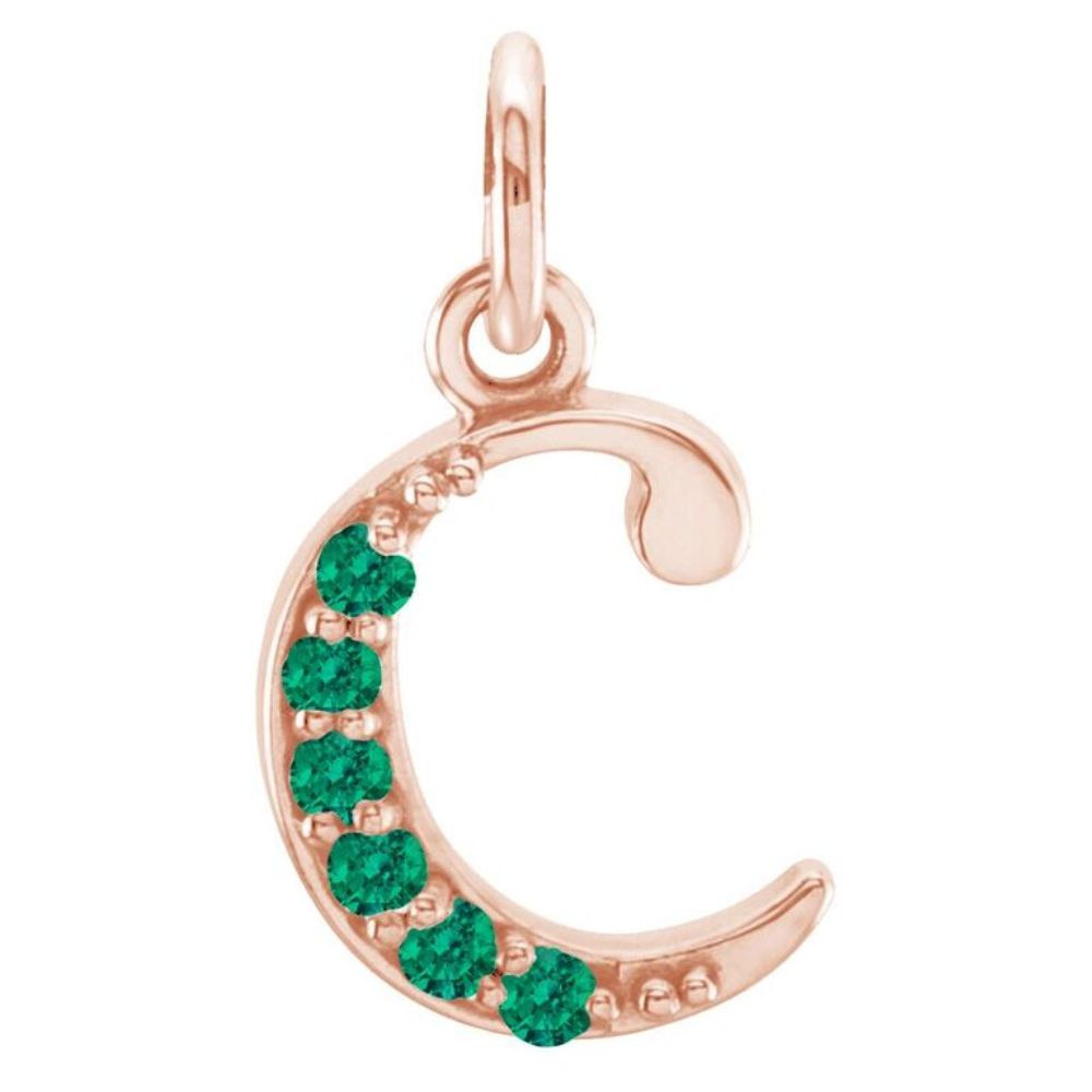 Small case A Emerald 'c' pendant.