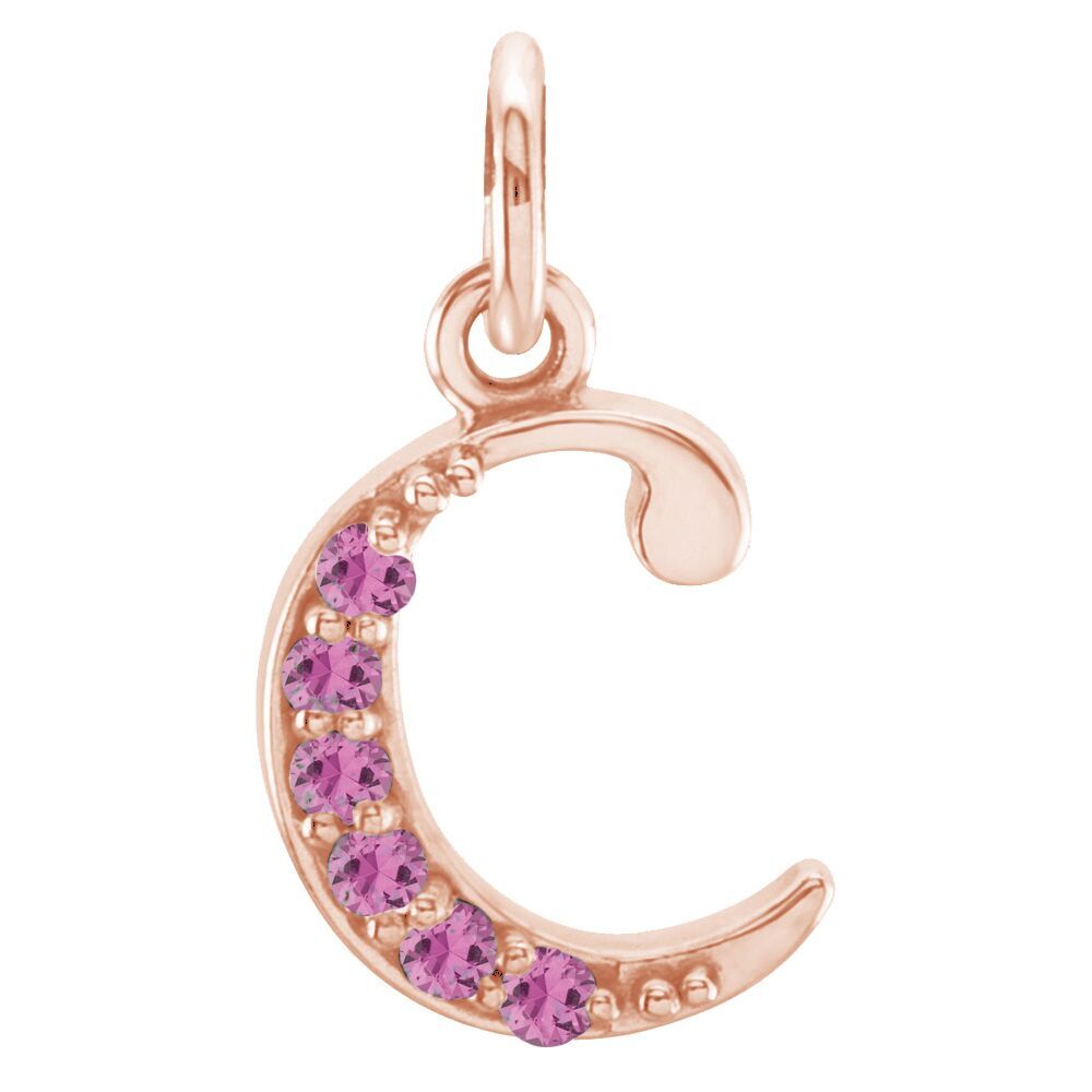 Small case Pink Sapphire 'c' pendant.