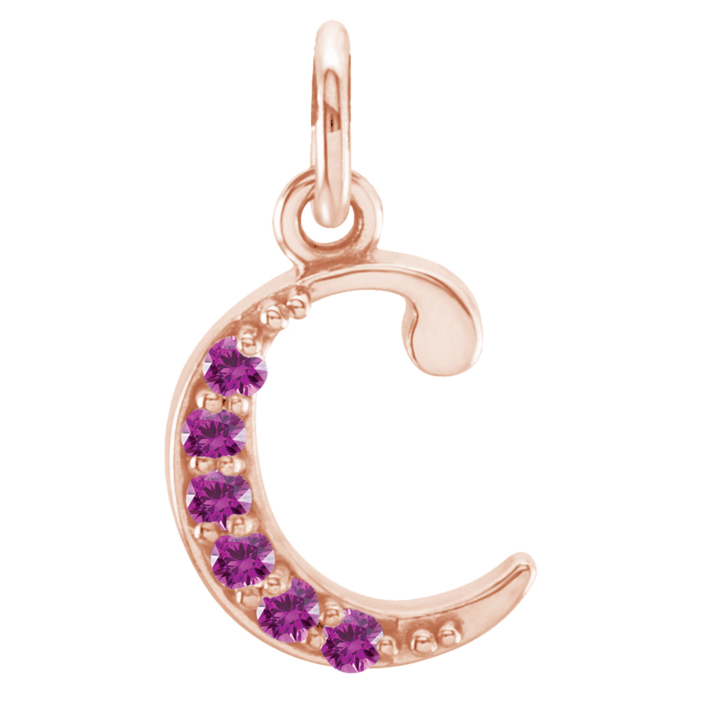 small car 'c' pink sapphire pendants.