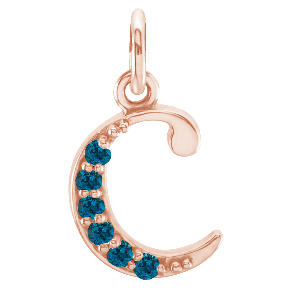 Small case London Blue Topaz  'c' pendant.