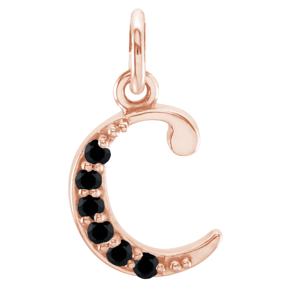 Small case Swarovski Black Spinel 'c' pendant.