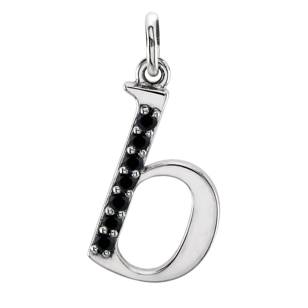 Small case Swarovski Black Spinel 'b' pendant.