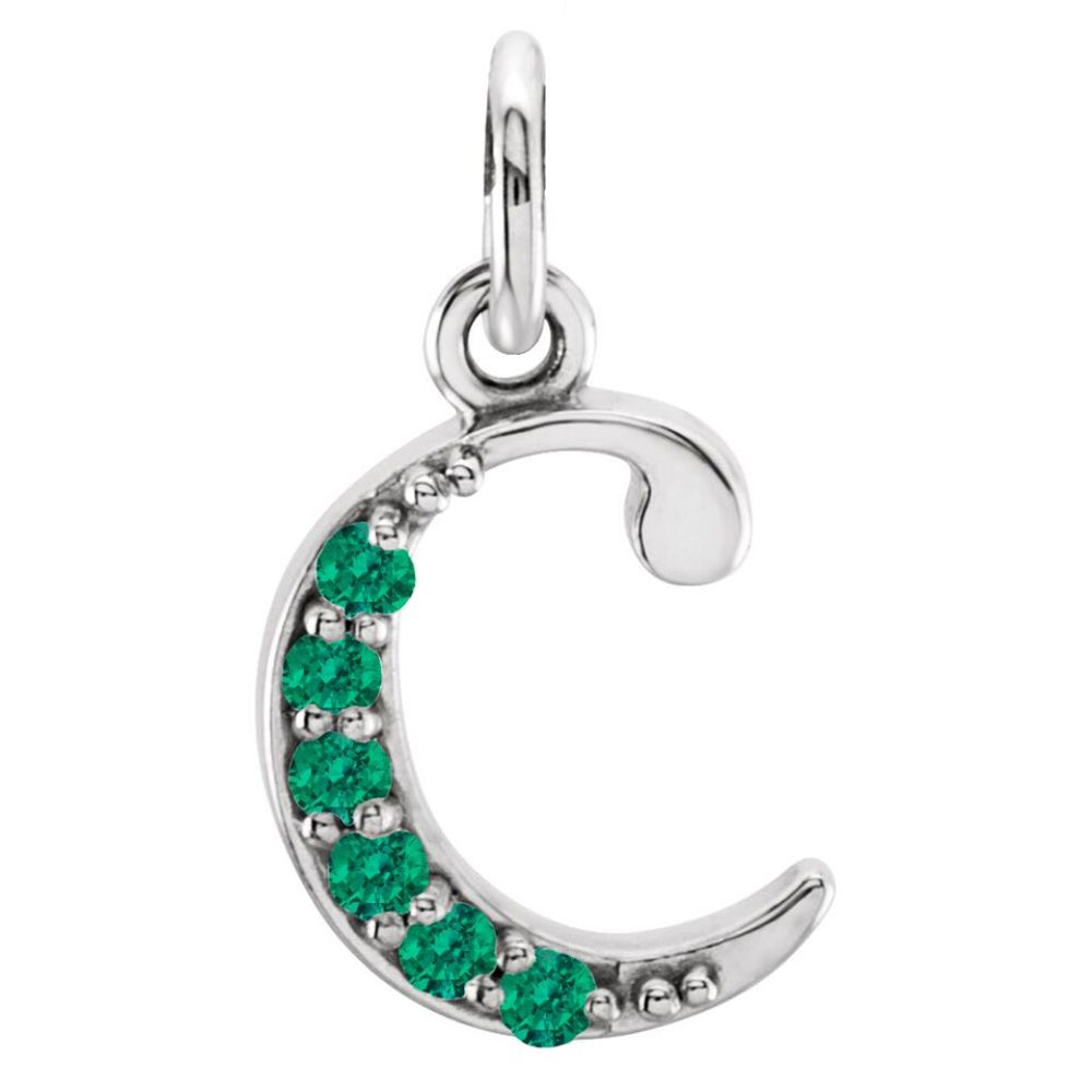 Small case  A Emerald 'c' pendant.