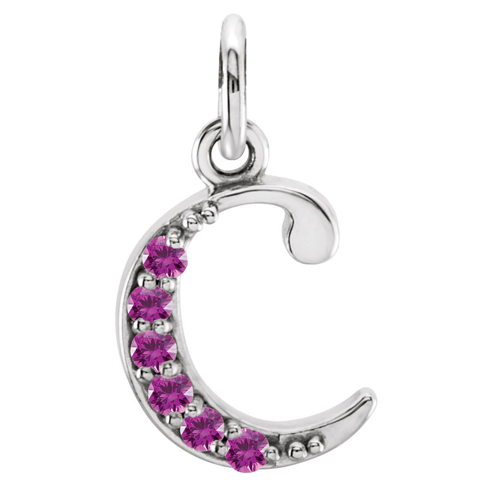 small car 'c' pink sapphire pendants.