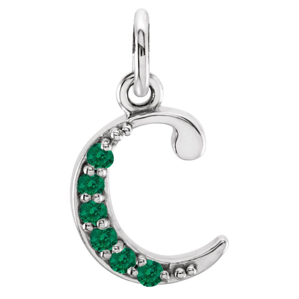 Small case  B Emerald 'c' pendant.