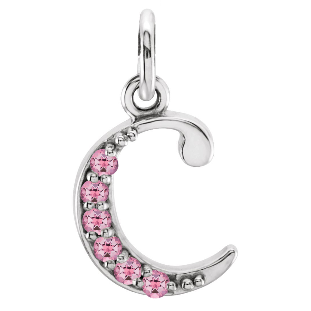 Small case Baby Pink Passion Topaz 'c' pendant.