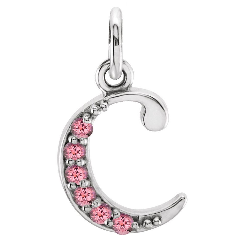 Small case Pink Passion Topaz 'c' pendant.