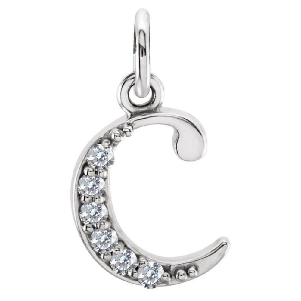 Small case Swarovski CZ 'c' pendant.