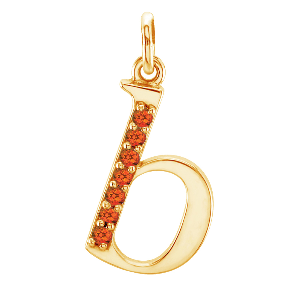 Small case  Passion Topaz 'b' pendant.