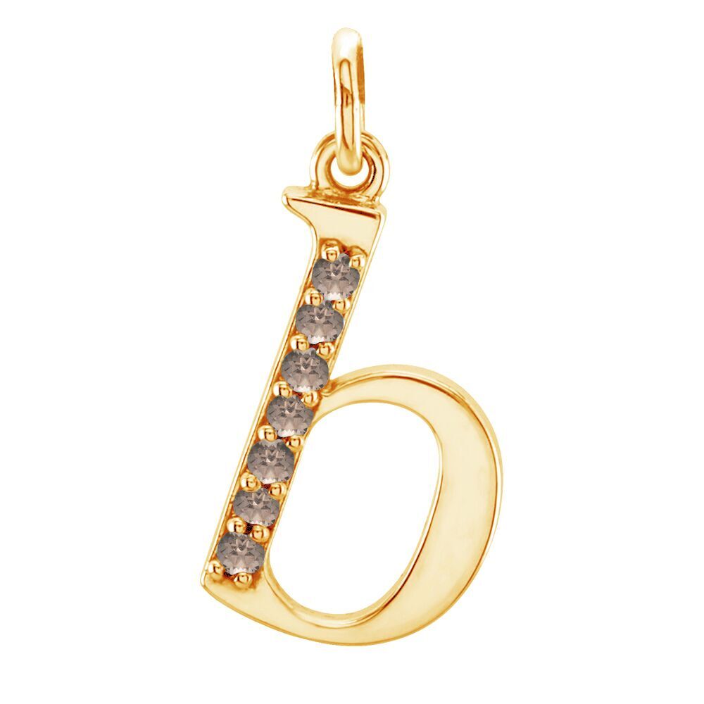 Small case Swarovski Sand Smoky Quartz 'b' pendant.