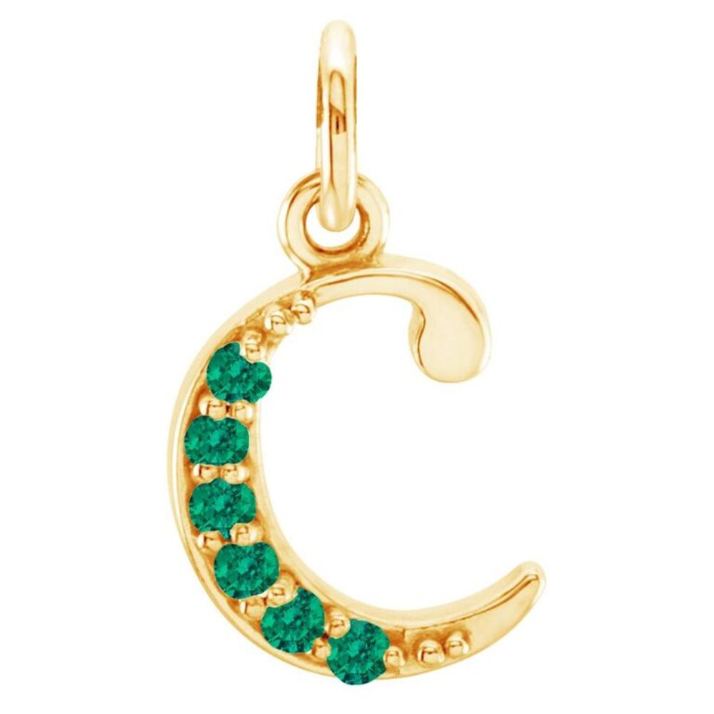 Small case A-Emerald 'c' pendant.