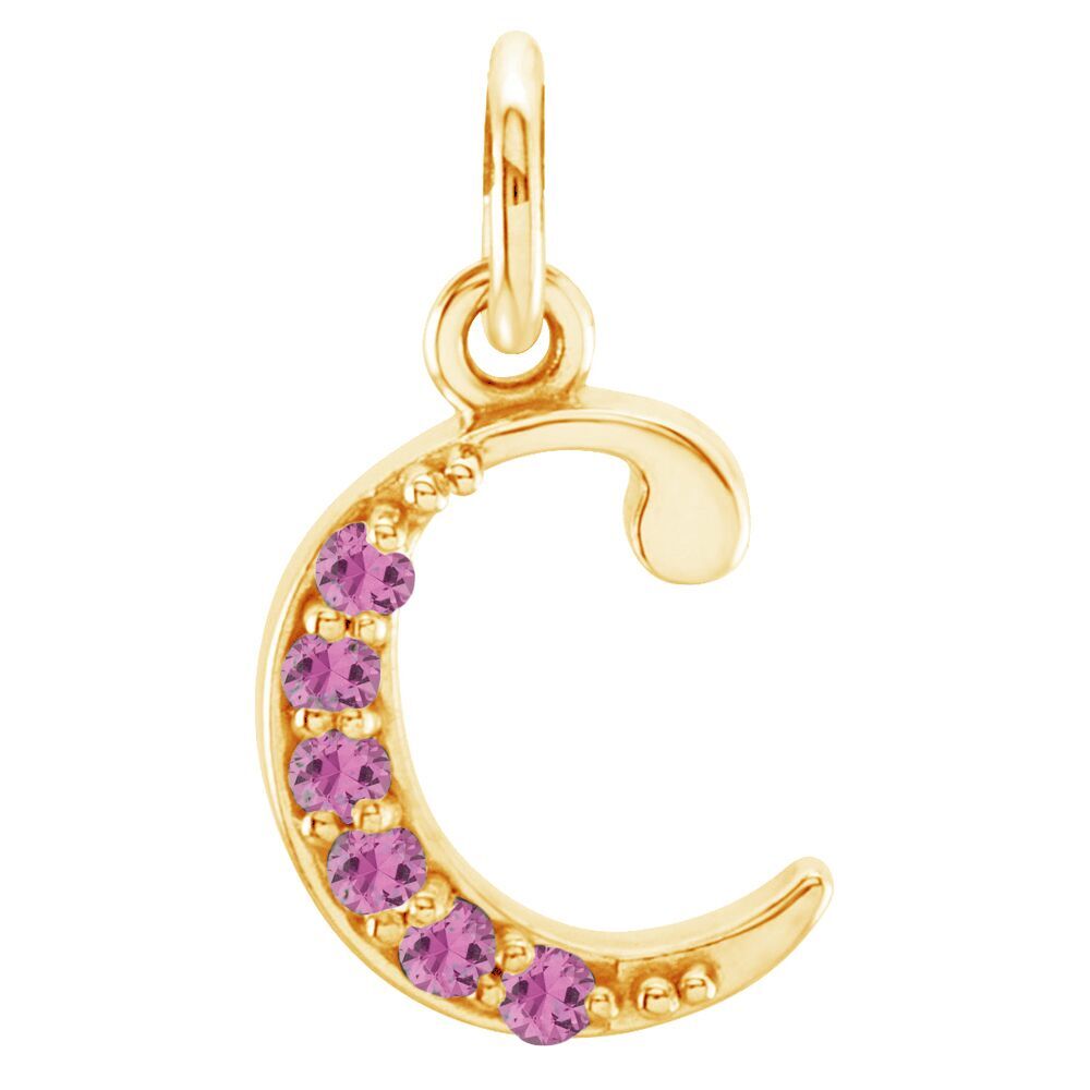 Small case Pink Sapphire 'c' pendant.