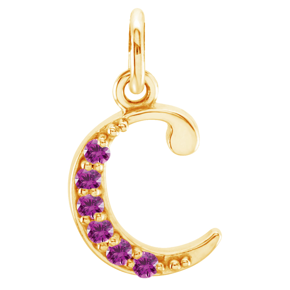 small car 'c' pink sapphire pendants.