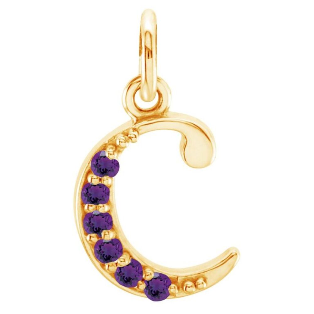 Small case AA  Amethyst 'c' pendant.