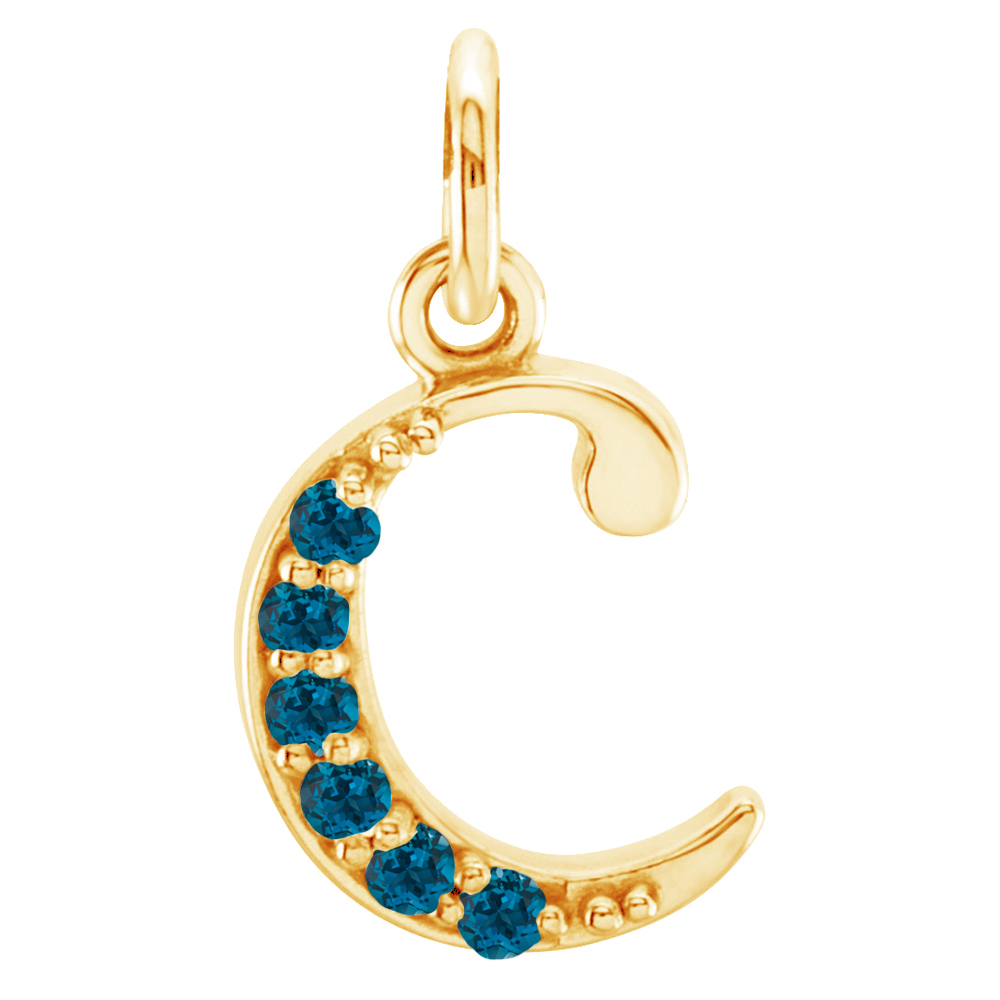 Small case London Blue Topaz 'c' pendant.