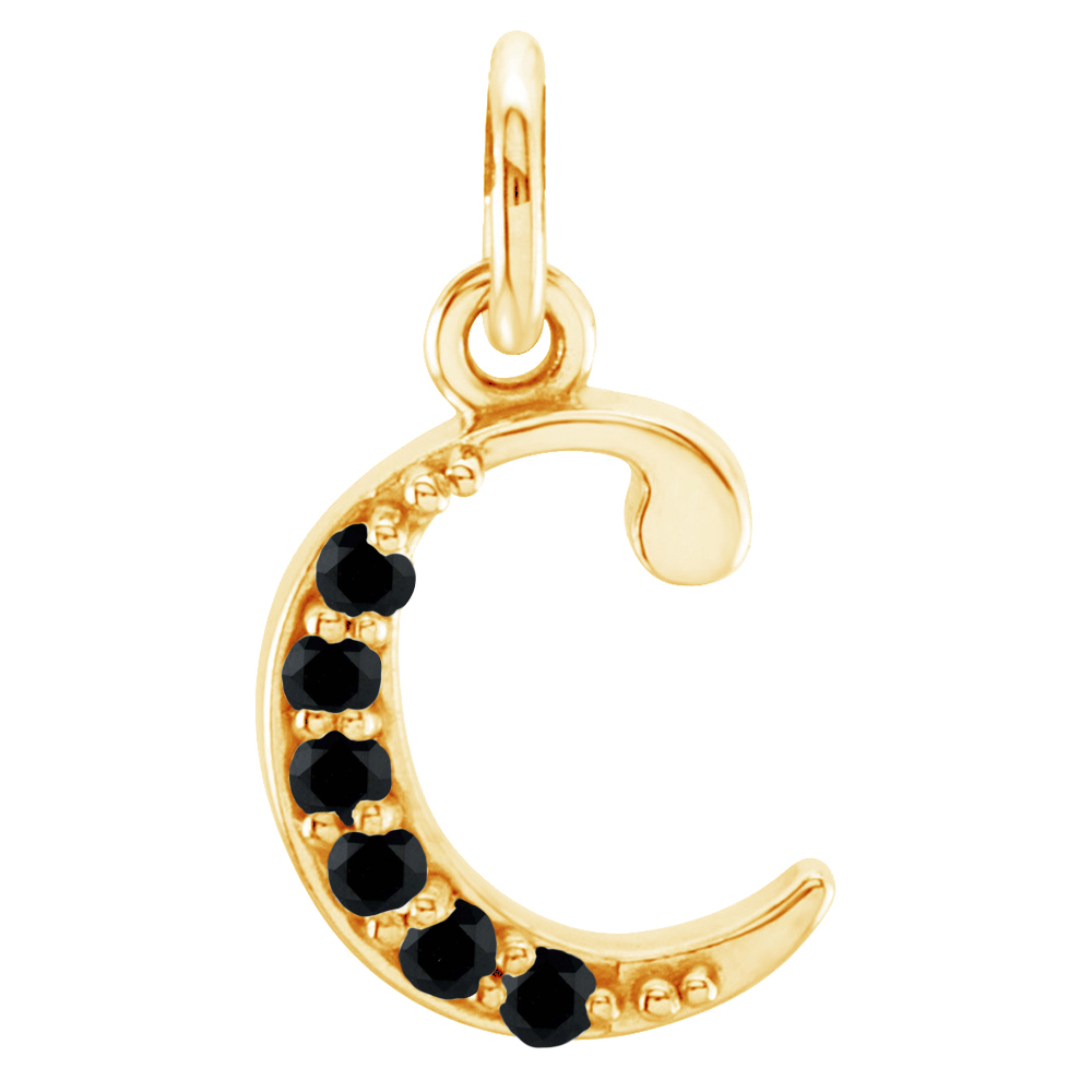 Small case Swarovski Black Spinel 'c' pendant.