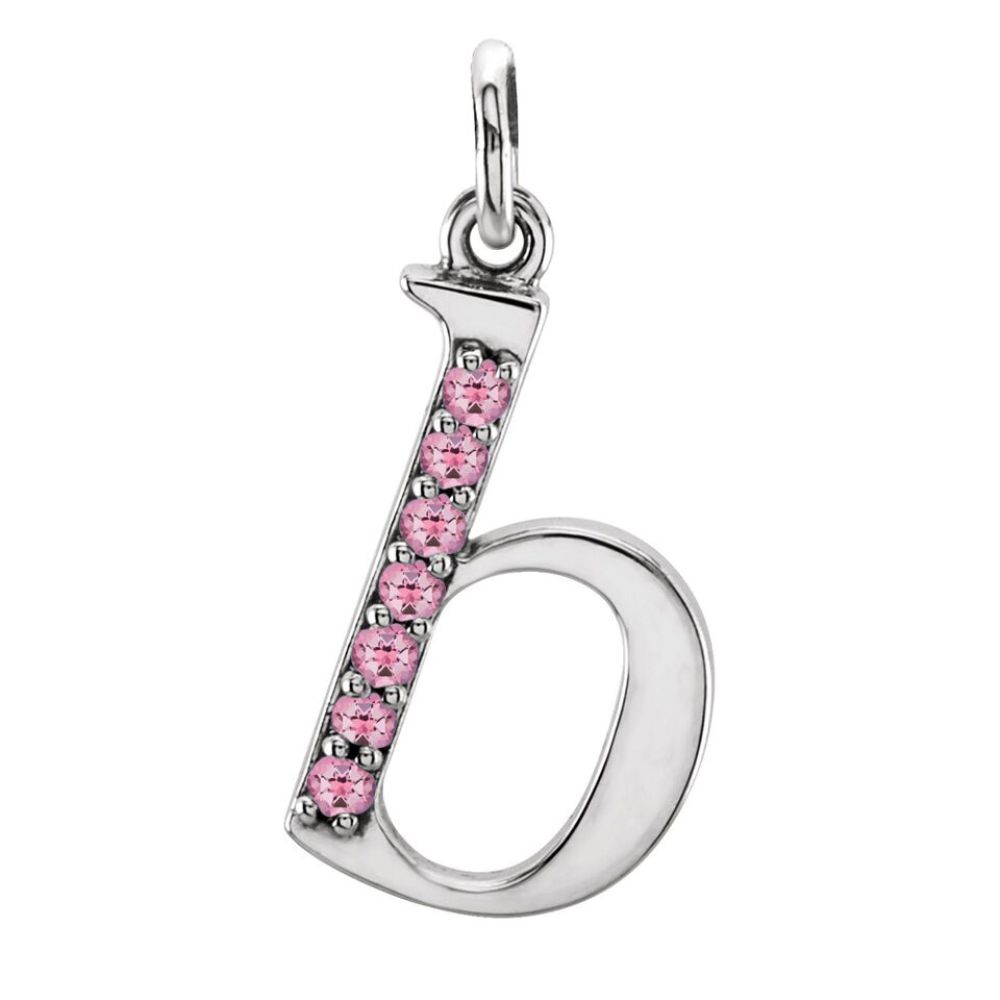 Small case Baby Pink Passion Topaz 'b' pendant.