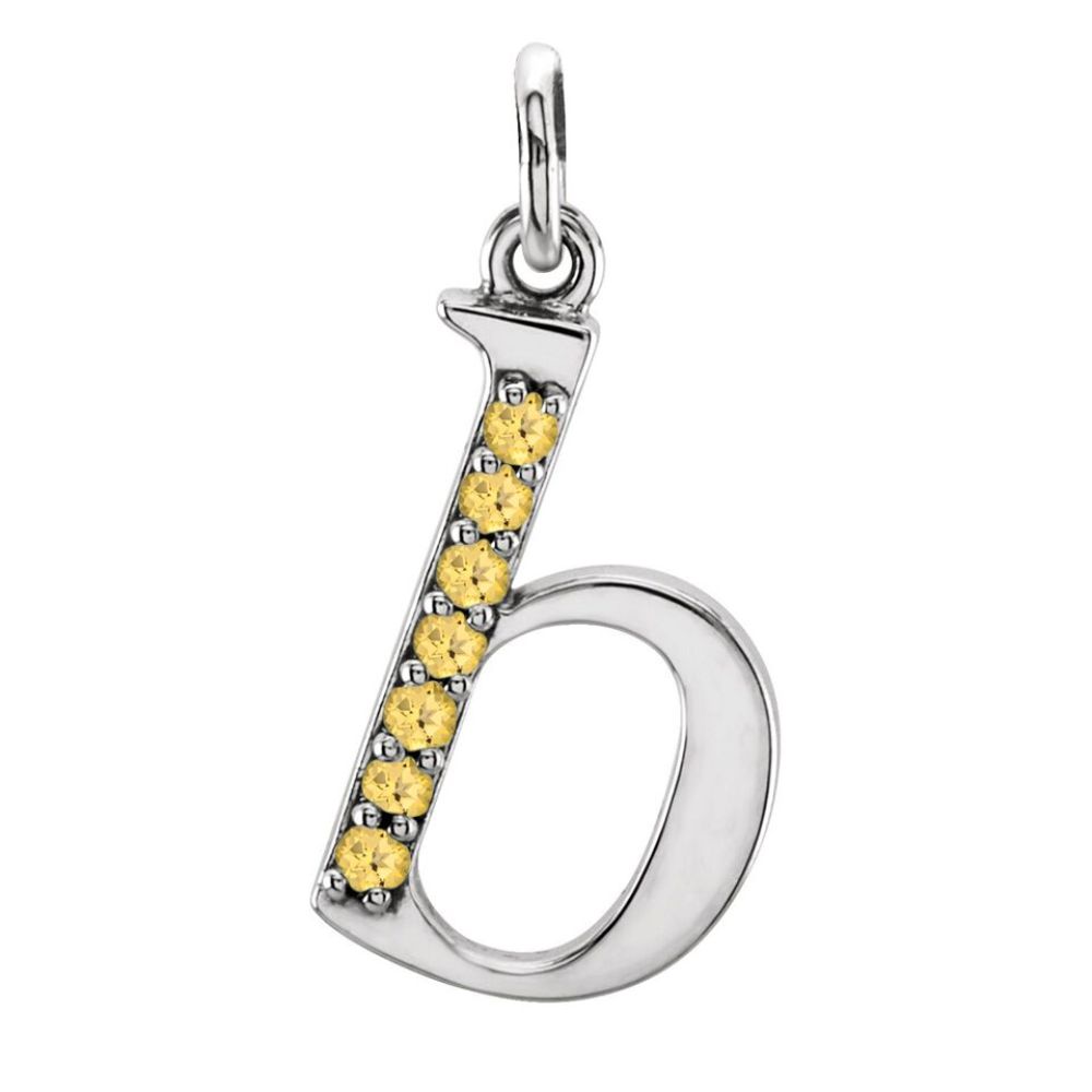 Small case Honey Passion Topaz 'b' pendant.