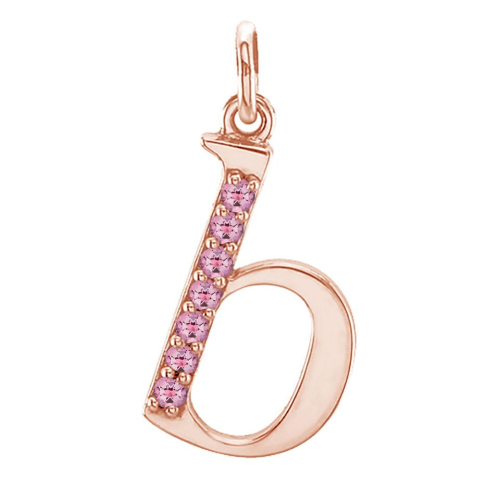 Small case Baby Pink Passion Topaz 'b' pendant.