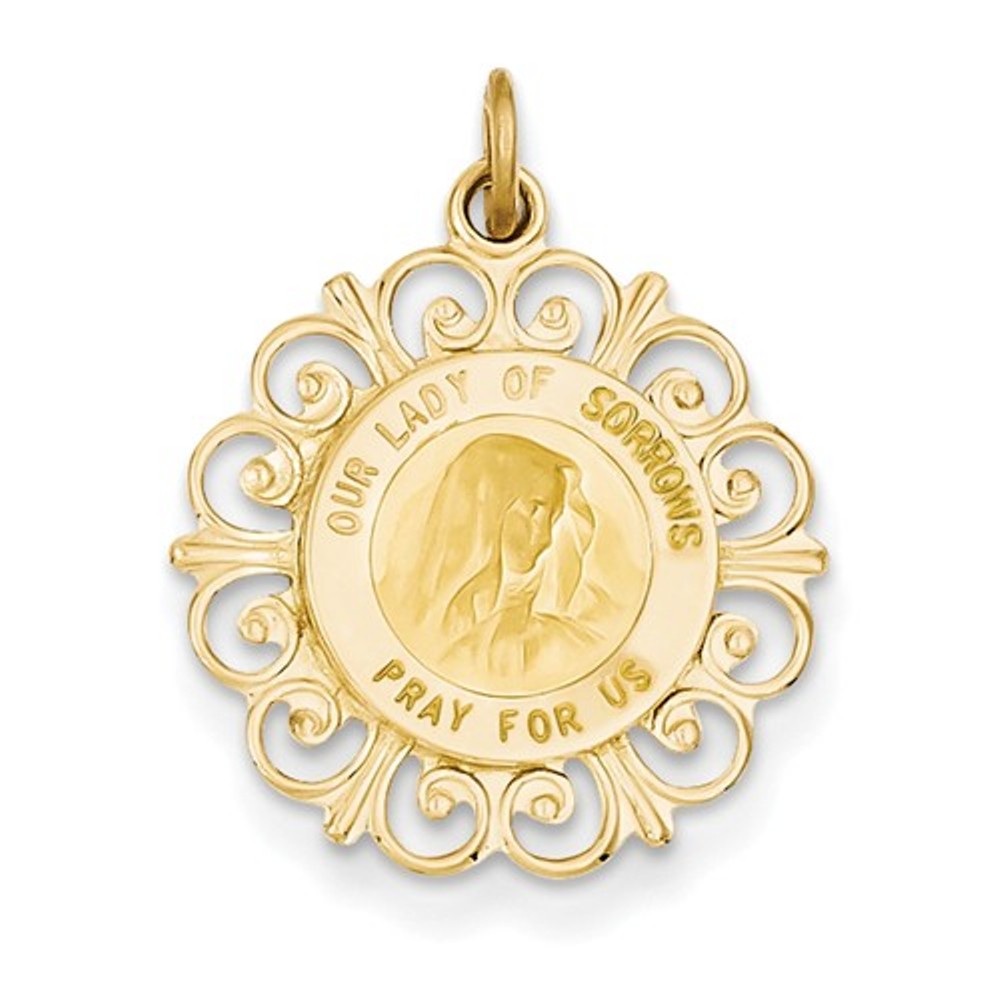 14k Our Lady of Sorrows Medal Pendant