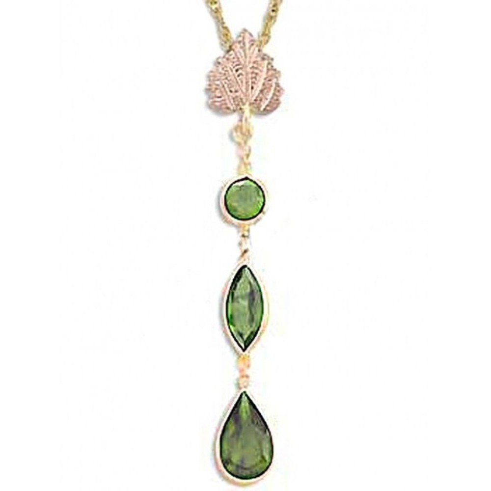 Genuine Peridot Dangle Pendant Necklace