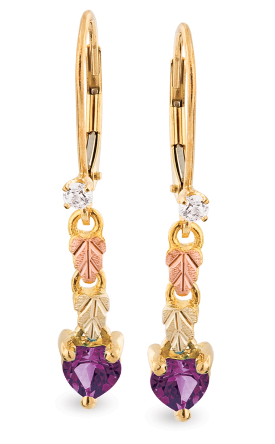 Black Hills Gold 10k Yellow Gold Earrings. 