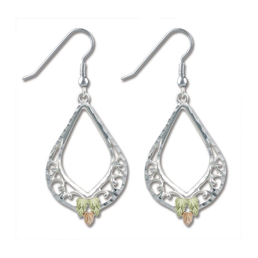 Dangle Pear Earring, Sterling Silver. 