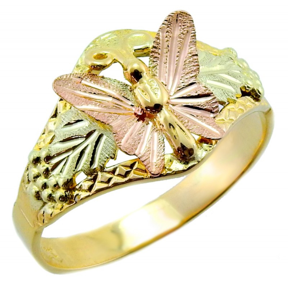 Butterfly Ring in Black Hills Gold. 