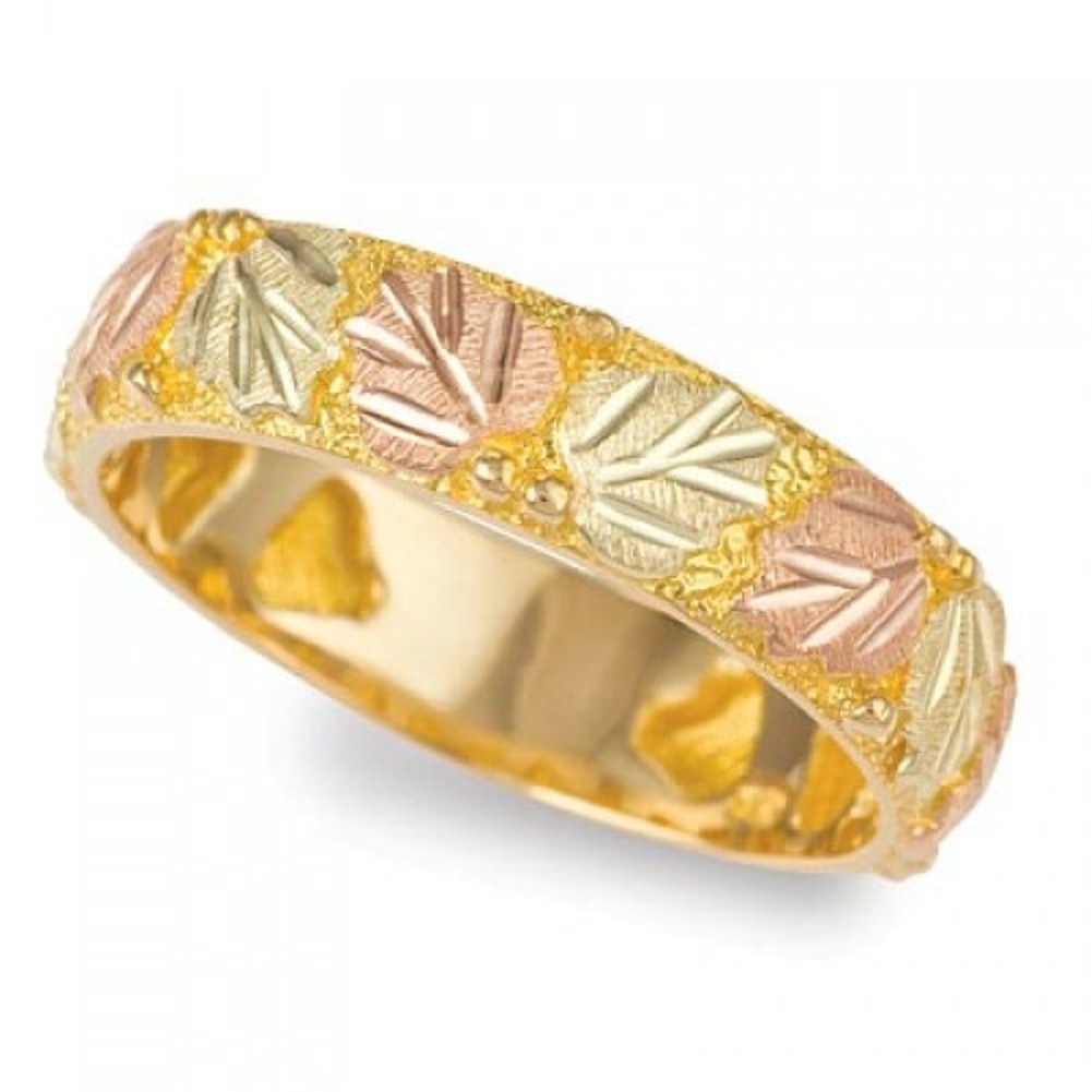 Yellow Gold Women's Ring with Black Hills Gold motif. 