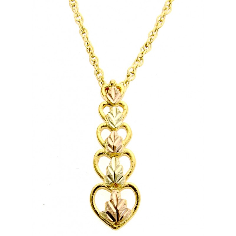 Graduated Hearts Pendant Necklace