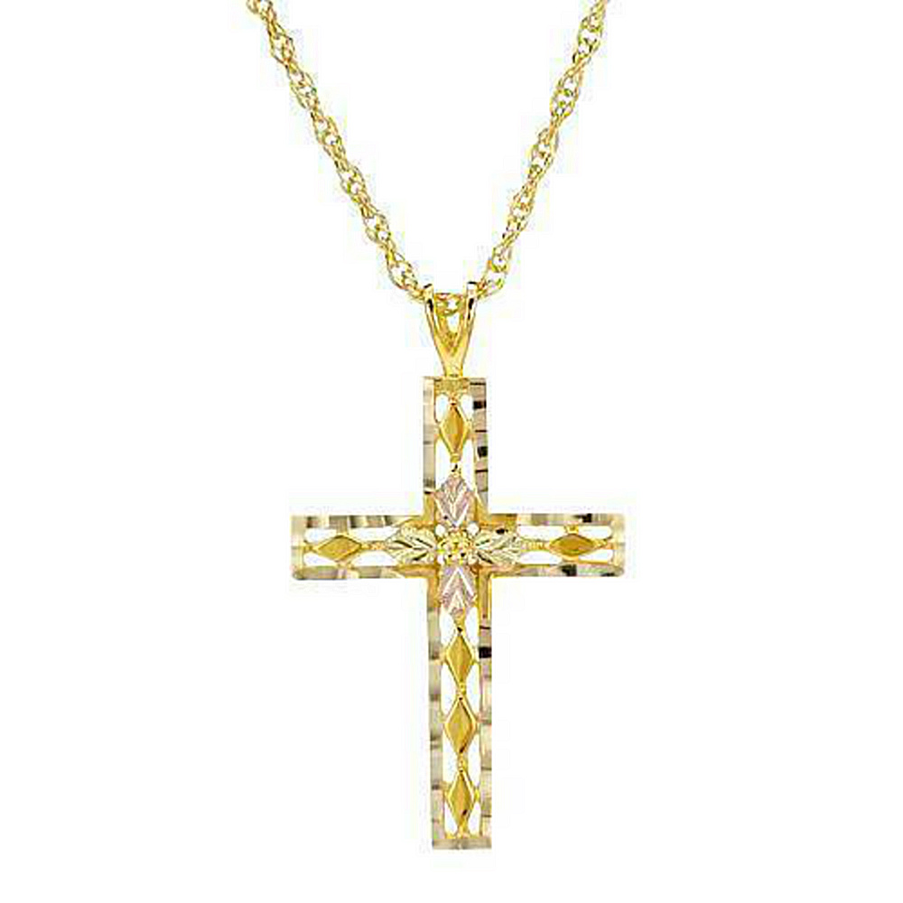 Black Hills Gold Cross Necklace GL03602. 