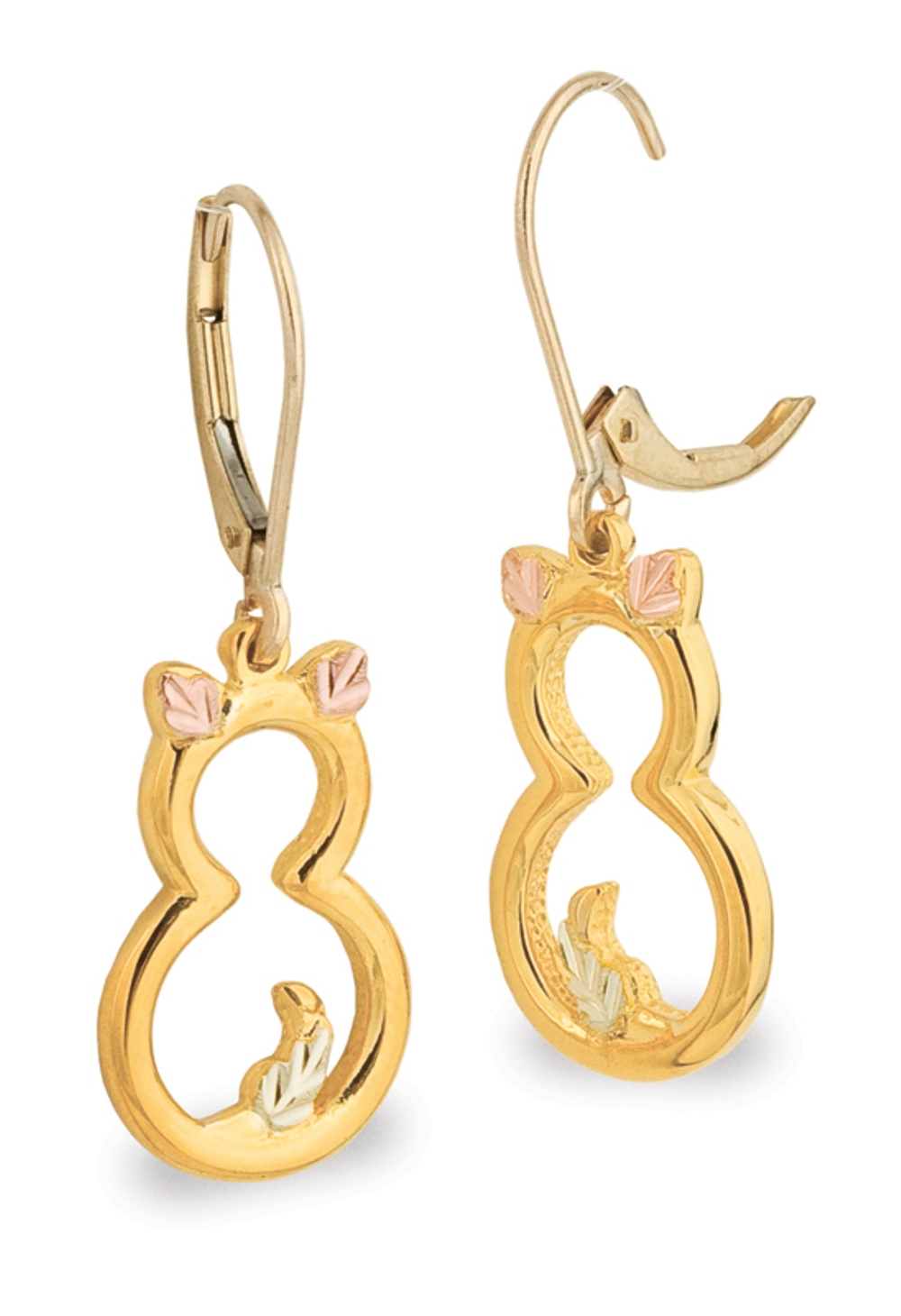 Black Hills Gold 10k Yellow Gold Earrings. 