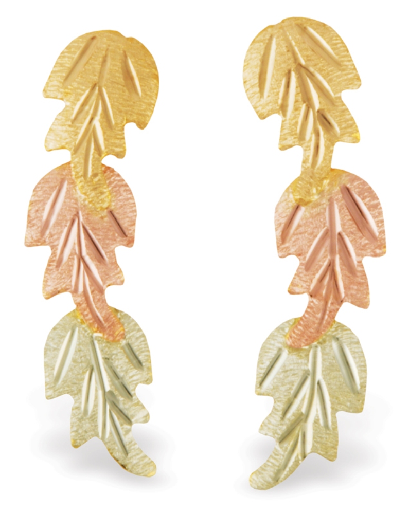 Black Hills Gold 10k Yellow Gold Earrings. 