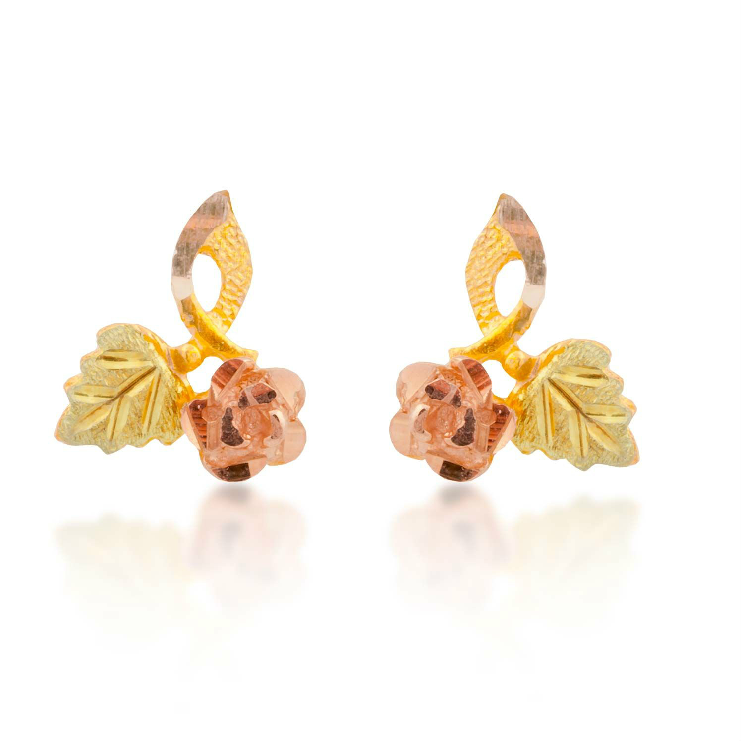 Black Hills Gold 10k Yellow Gold Earrings. 