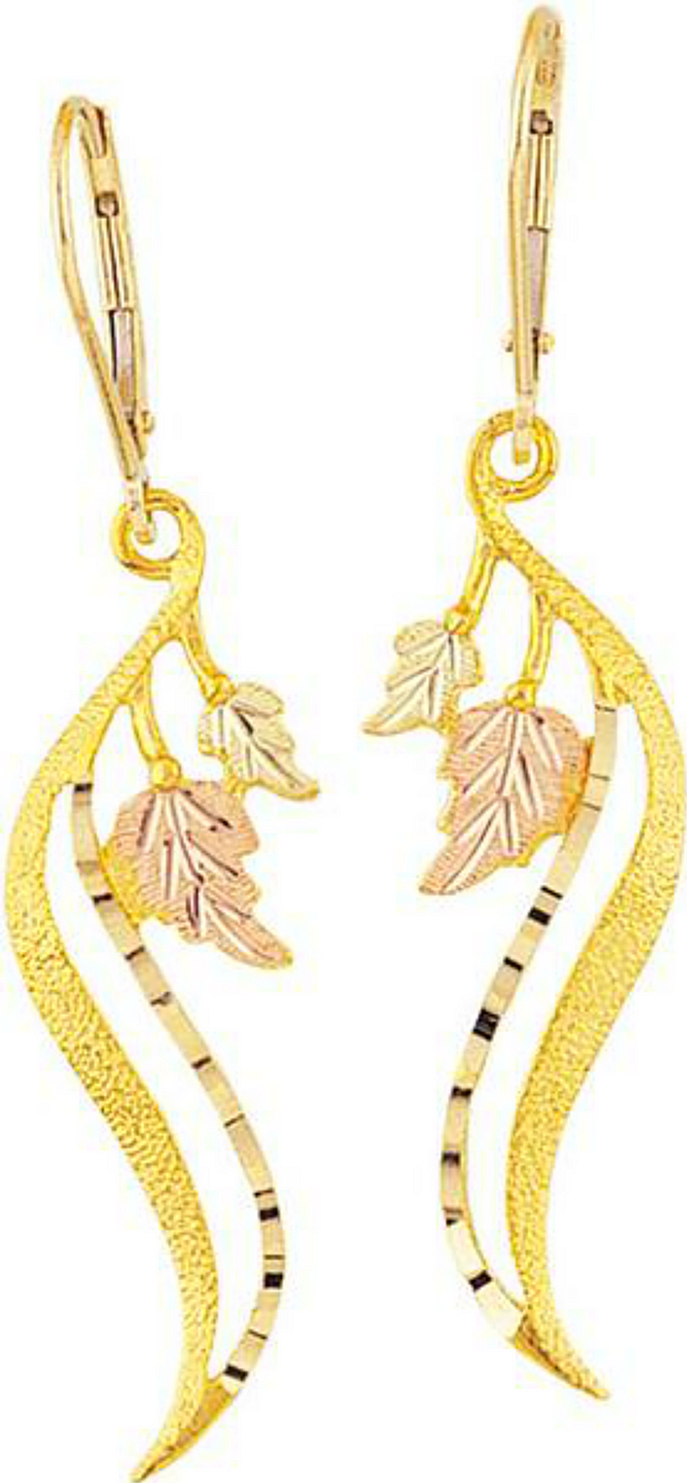 Black Hills Gold 10k Yellow Gold Earrings. 