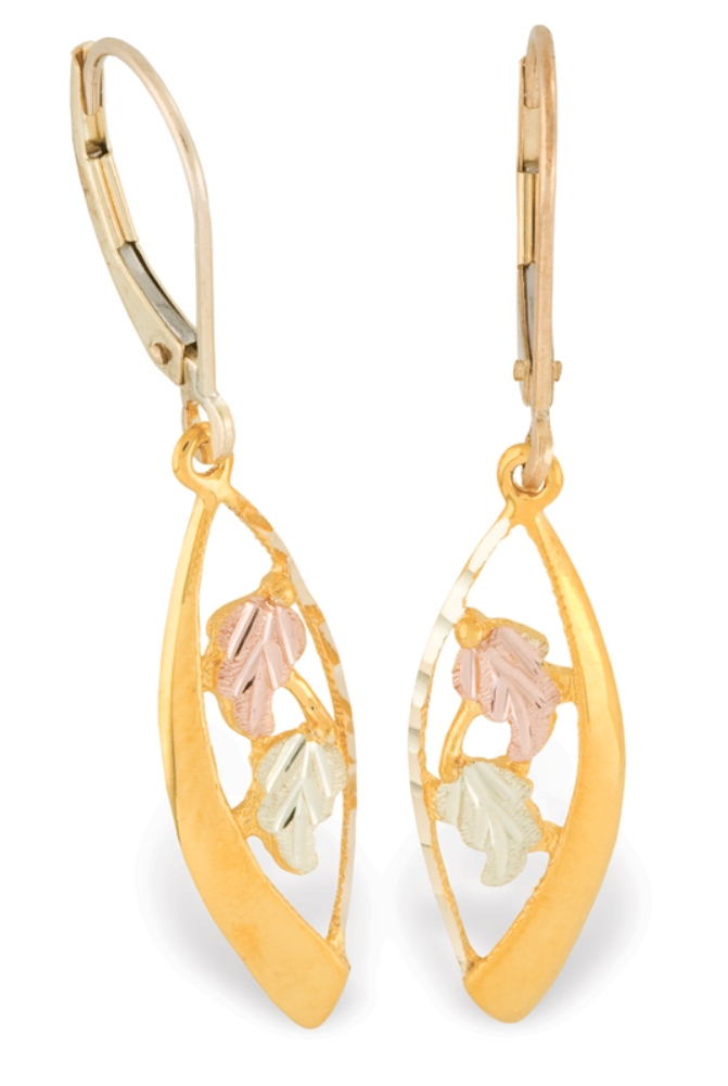 Black Hills Gold 10k Yellow Gold Earrings. 