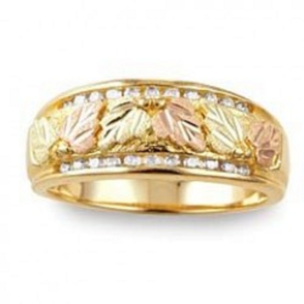 10k Yellow Gold Women's Ring with Black Hills Gold motif. 