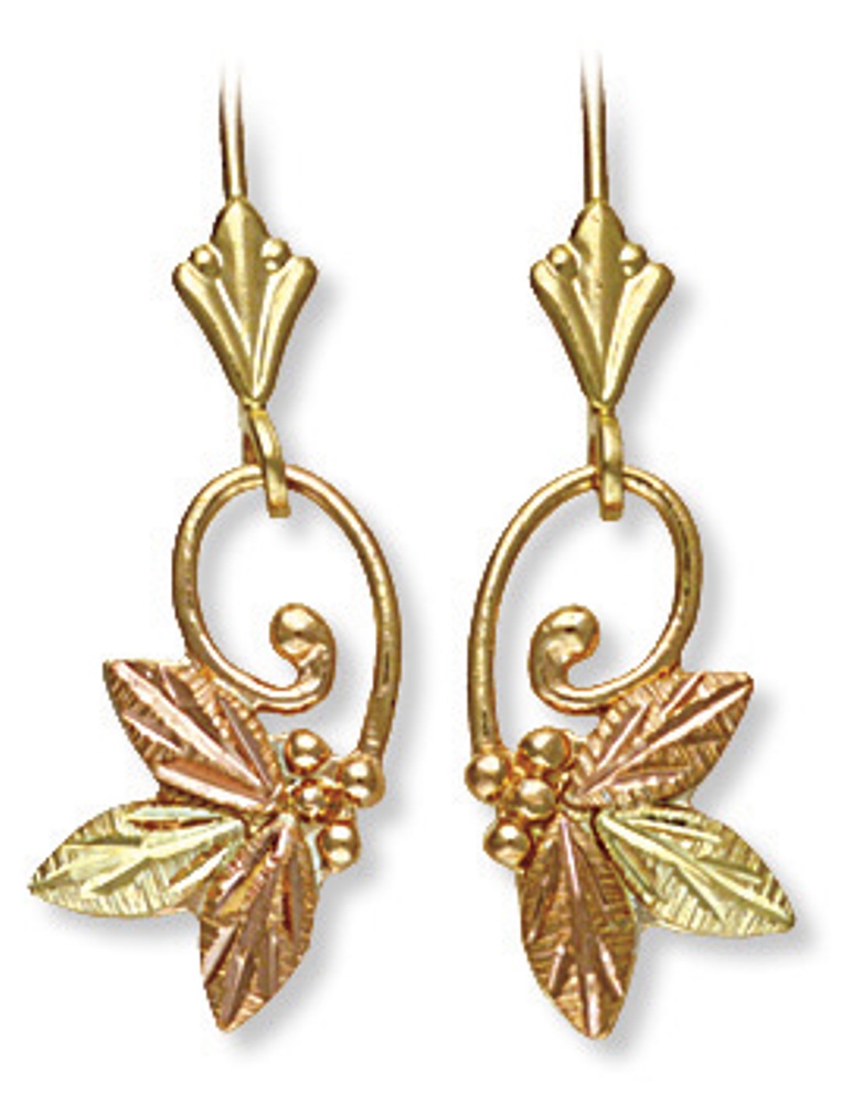 Butterfly Earrings in Black Hills Gold. 