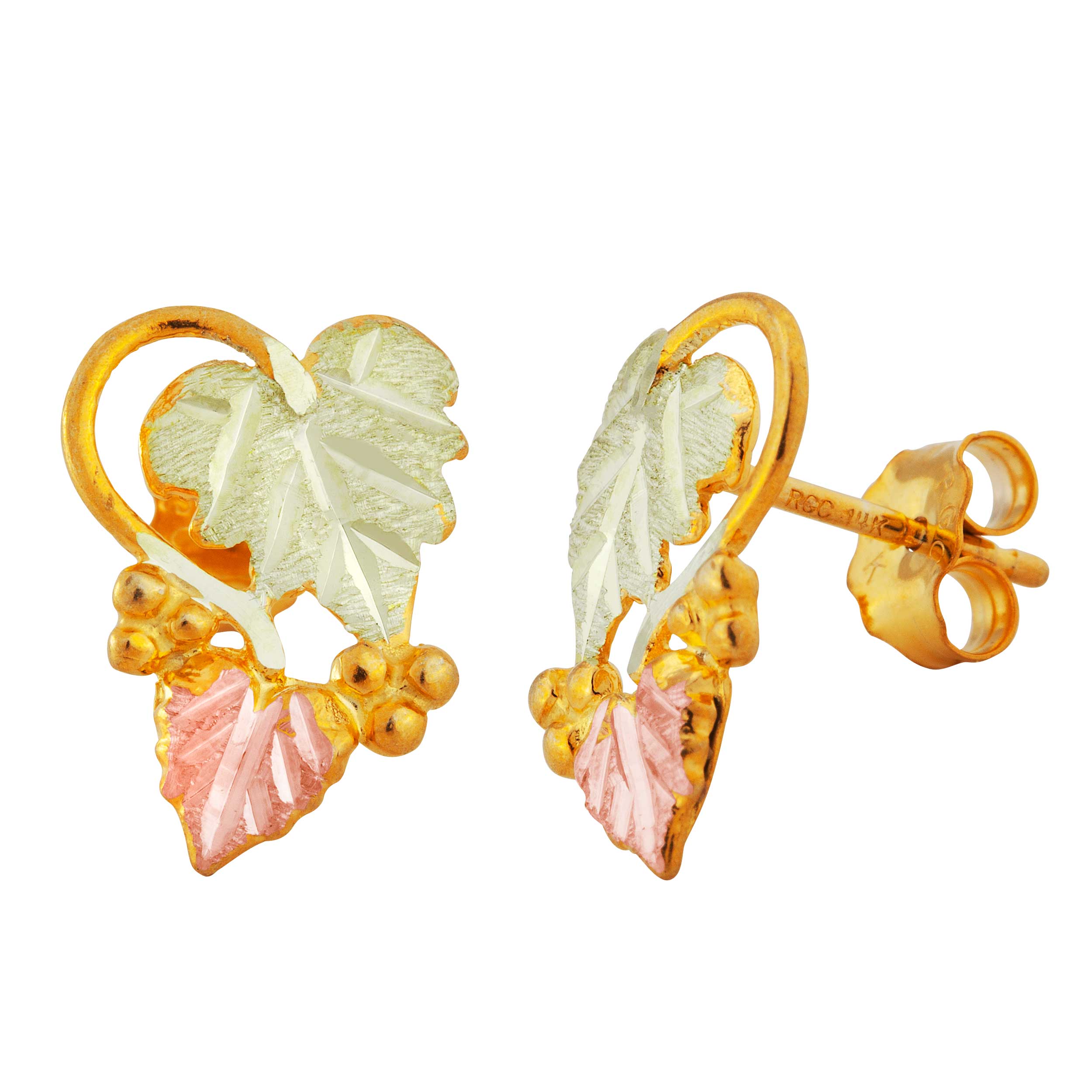 Black Hills Gold 10k Yellow Gold Earrings. 