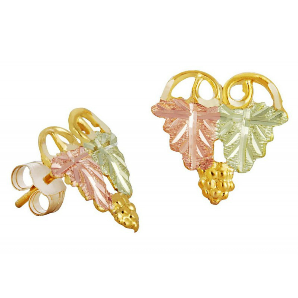 Black Hills Gold 10k Yellow Gold Earrings. 