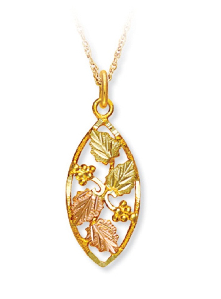 Marquise Pendant Necklace 10k Yellow Gold