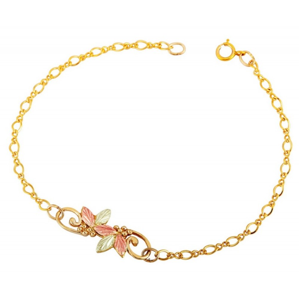 Grapes and Wines on Gold Filled Bracelet, 10k Yellow Gold 