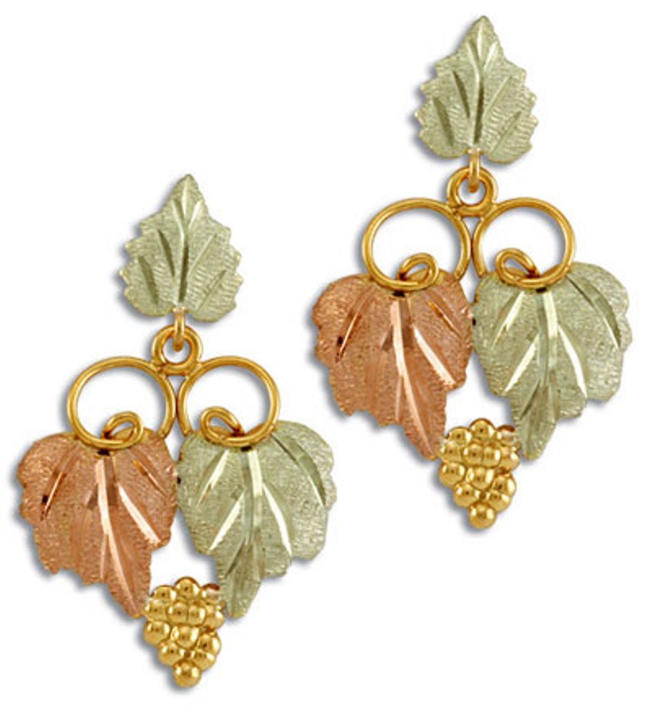 Black Hills Gold 10k Yellow Gold Earrings. 