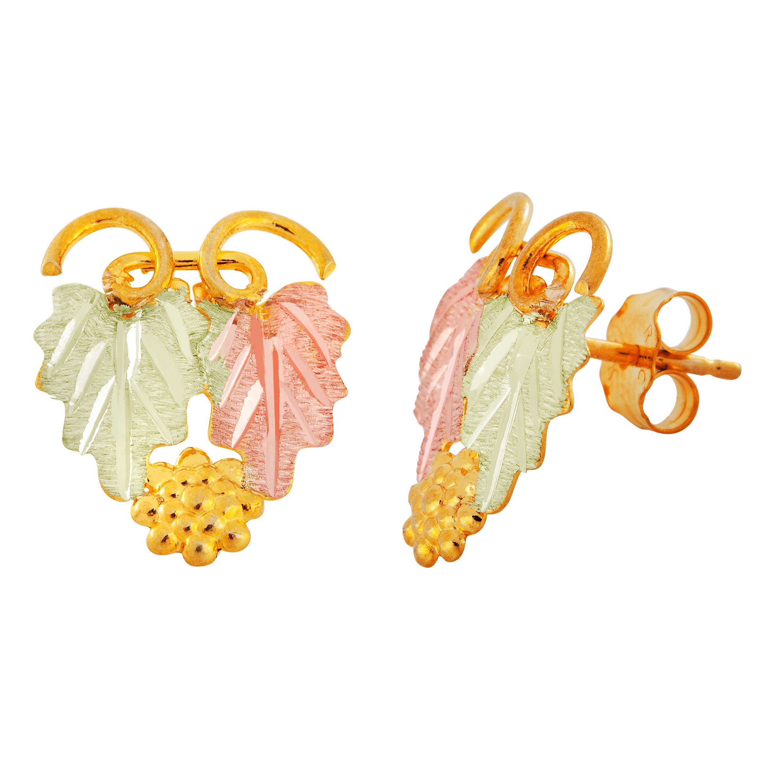 Black Hills Gold 10k Yellow Gold Earrings. 