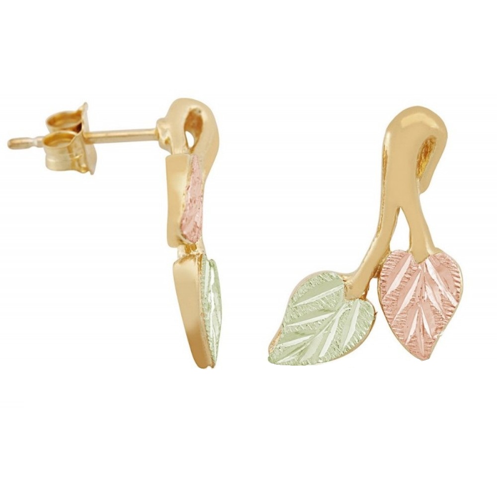 Black Hills Gold 10k Yellow Gold Earrings. 